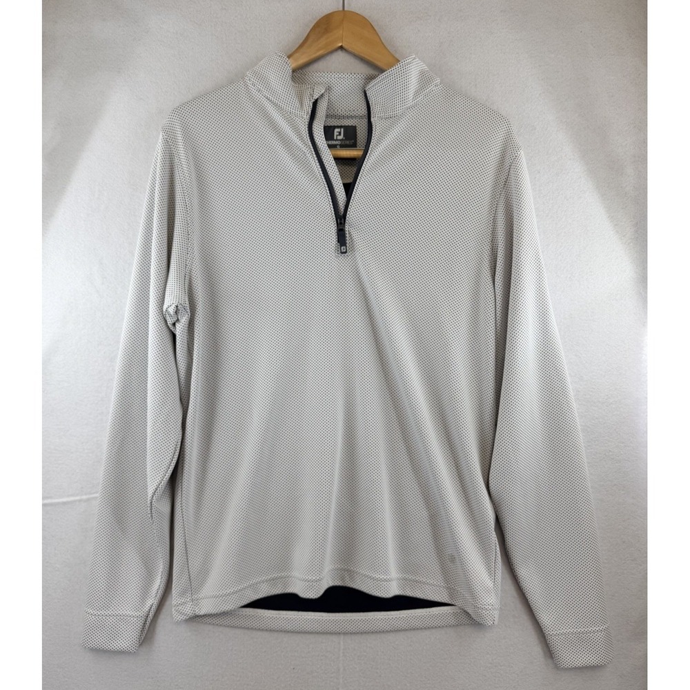 FootJoy ThermoSeries Golf Mid-Layer Pullover Men S Polka Dot Quarter Zip 1515671 - Picture 2 of 9